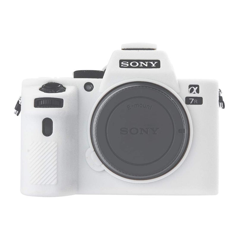 STSEETOP Camera Case for A7II/ A7RII / A7SII / A7MII - Protective Silicone DSLR Skin Cover, Detachable Cage, Shockproof, Dustproof (White) - Image 1